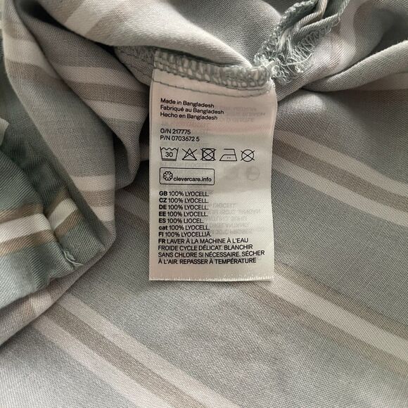 H&M Men's Green White Regular Fit Vertical Stripe Button Down Preppy Shirt Sz M - Picture 6 of 8